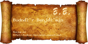 Budnár Benjámin névjegykártya
