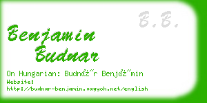 benjamin budnar business card